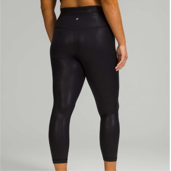 Lululemon Align High-Rise Pant 25" *Shine Radiate Foil Print Black 0 - Picture 1 of 11